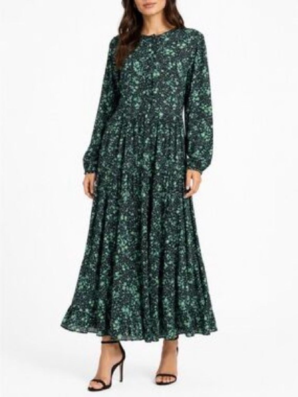 Zara Green Floral Midi Dress